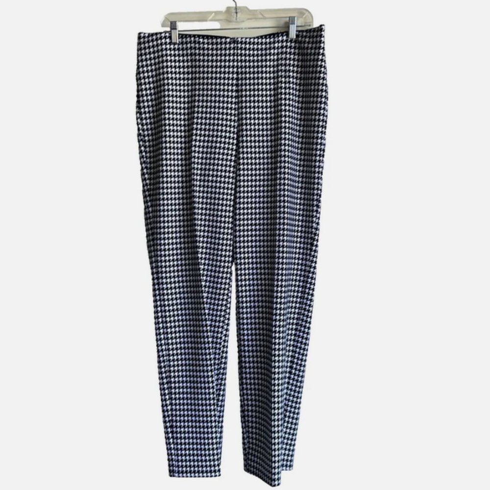 Peter Nygard Black and White Houndstooth Pants